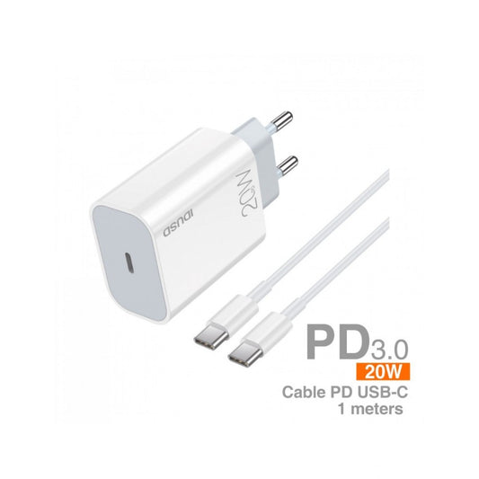 ECO CARGADOR RÁPIDO PD USB-C 20W + PD TIPO C IDUSD D126B IDUSD